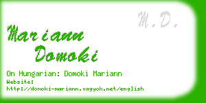 mariann domoki business card